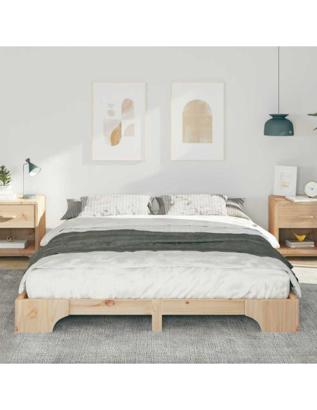 Struttura letto a terra Marrone 160 x 210 cm legno