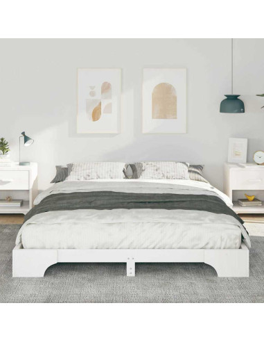 Struttura del letto Bianco 160 x 210 cm Pino massello