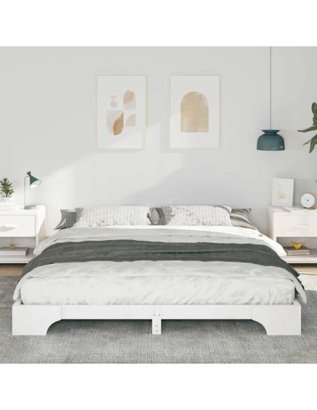 Struttura letto a terra Bianco 180 x 210 cm