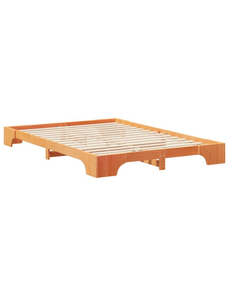 Struttura letto a terra con archiviazione Marrone 140 x 220 cm
