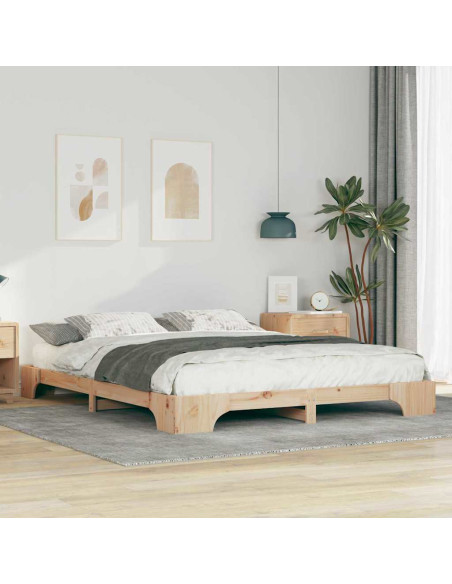 Struttura letto a terra con archiviazione Marrone 160 x 220 cm
