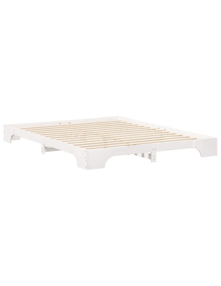 Struttura letto a terra con archiviazione Bianco 160 x 220 cm