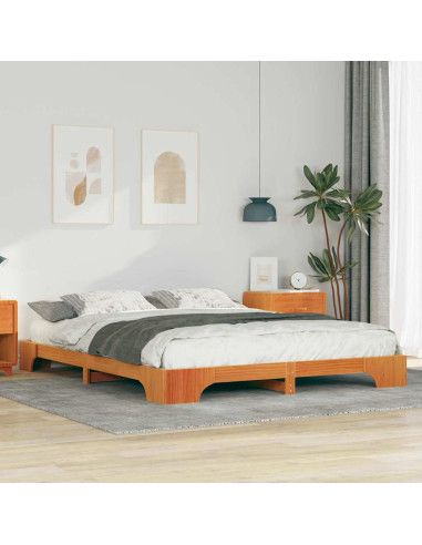 Struttura del letto Marrone 160 x 220 cm Pino massello