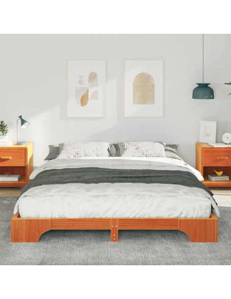 Struttura letto a terra con archiviazione Marrone 160 x 220 cm