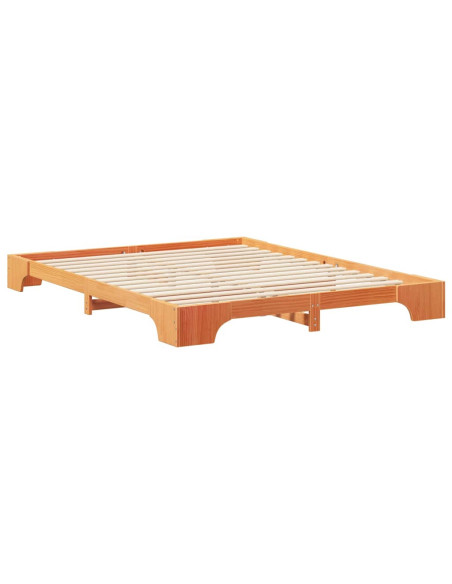 Struttura letto a terra con archiviazione Marrone 160 x 220 cm