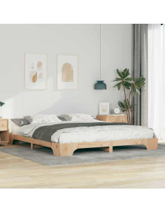 Struttura del letto Marrone 180 x 220 cm Pino massello 2