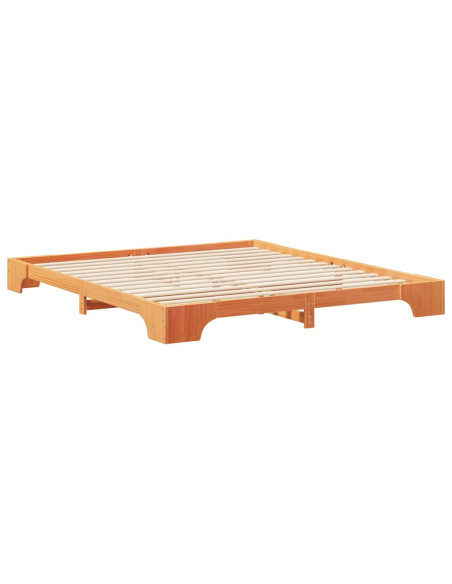 Struttura letto a terra con archiviazione Marrone 180 x 220 cm