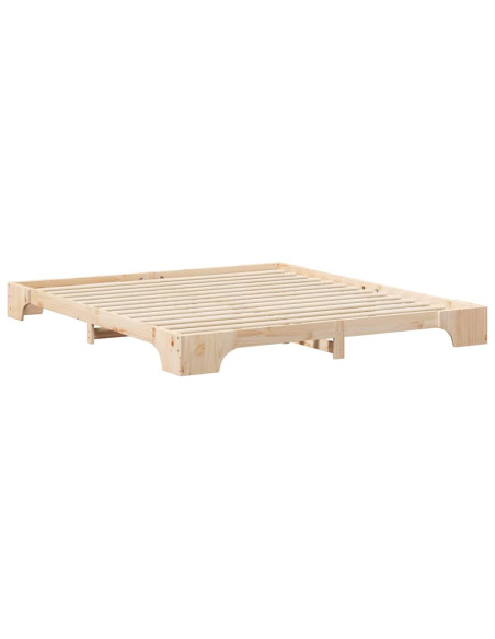 Struttura letto a terra con archiviazione Marrone 200 x 220 cm