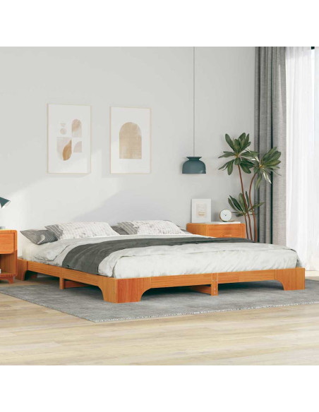 Struttura letto a terra con archiviazione Marrone 200 x 220 cm