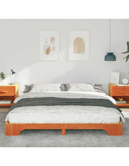 Struttura letto a terra con archiviazione Marrone 200 x 220 cm
