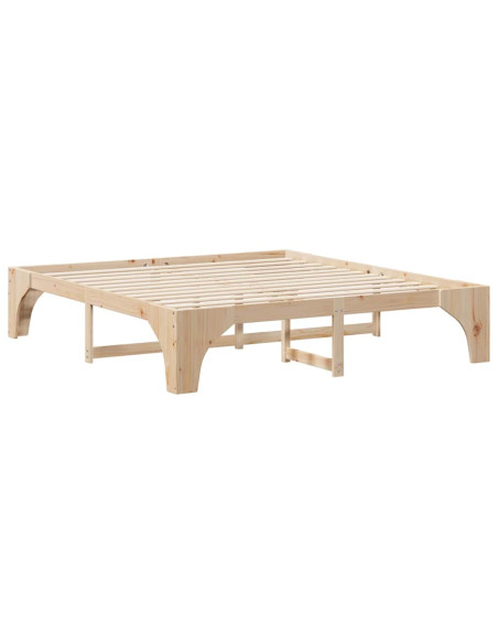 Struttura del letto Marrone 200 x 200 cm Pino massello