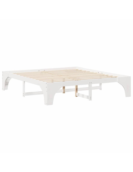 Struttura letto a terra con archiviazione Bianco 200 x 200 cm
