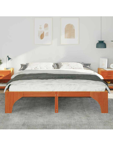 Struttura del letto Marrone 200 x 200 cm Pino massello