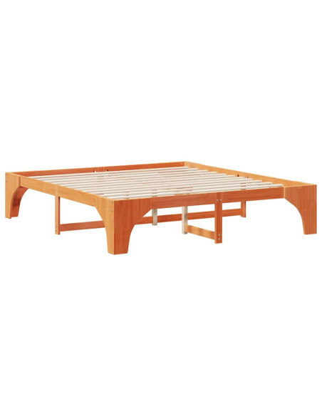 Struttura letto a terra con archiviazione Marrone 200 x 200 cm