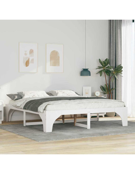 Struttura letto a terra con archiviazione Bianco 180 x 200 cm