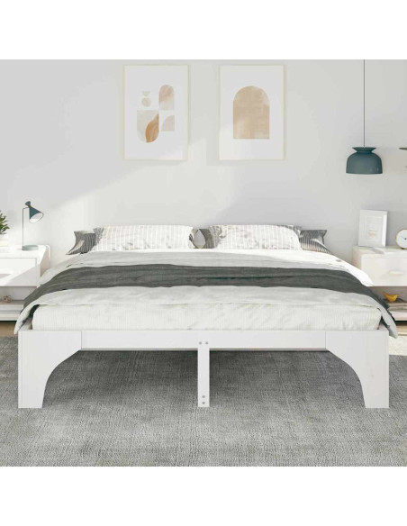 Struttura letto a terra con archiviazione Bianco 180 x 200 cm