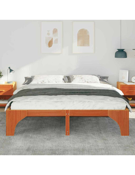 Struttura letto a terra con archiviazione Marrone 180 x 200 cm
