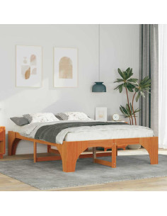 Struttura del letto Marrone 160 x 200 cm Pino massello 2