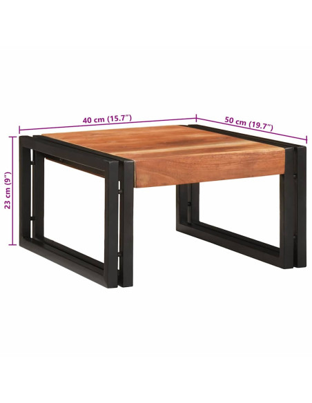 Mensola da bagno 40 x 50 x 23 cm Legno di mango massello, Ferro