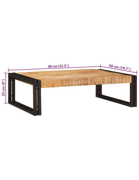 Mensola da bagno 80 x 50 x 23 cm Legno di mango massello, Ferro