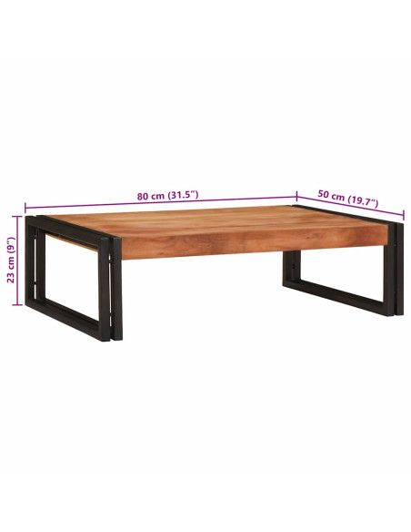 Mensola da bagno 80 x 50 x 23 cm Legno di mango massello, Ferro