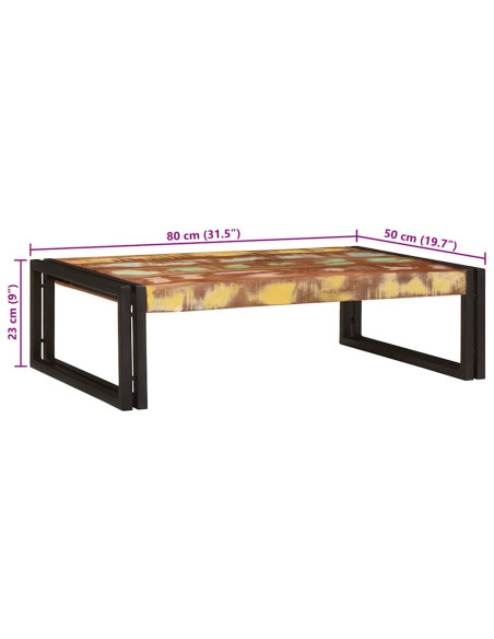 Mensola da bagno 80 x 50 x 23 cm Legno di mango massello, Ferro