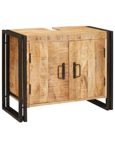 Armadio sottolavello con porta Marrone Legno di mango massello