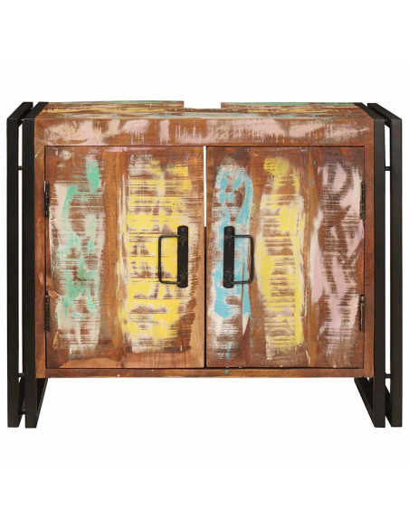 Mobile sottolavabo con porta Legno Massello Recuperato, Ferro