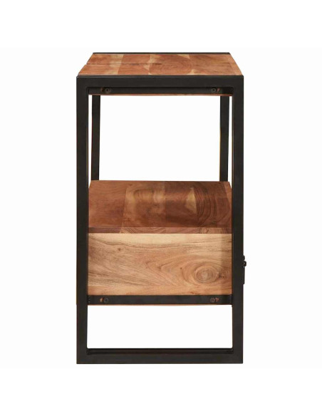 Mobile sottolavabo con cassetto Legno Massello di Acacia, Ferro