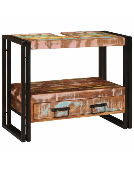 Armadio da bagno Multicolore Legno Recuperato Massello