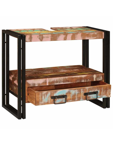 Armadio da bagno Multicolore Legno Recuperato Massello