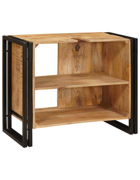 Mobile sottolavabo con porta Legno Massello di Mango, Ferro