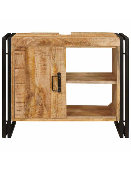Mobile sottolavabo con porta Legno Massello di Mango, Ferro