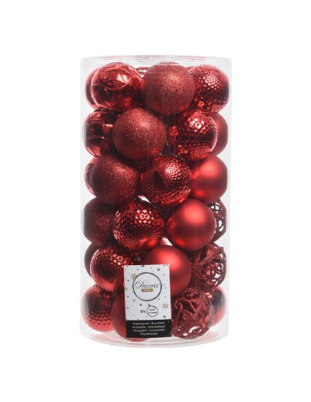 Pallina albero Amicasa 9020802 Clindro Sfera Mix Red