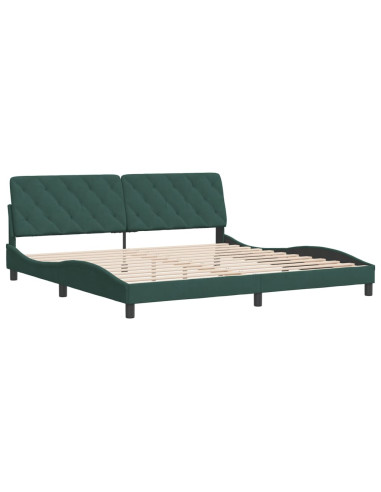 Giroletto con Testiera Verde Scuro 200x200 cm in Velluto