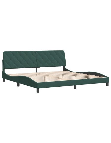 Giroletto con Testiera Verde Scuro 200x200 cm in Velluto