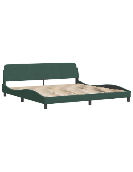 Giroletto con Testiera Verde Scuro 200x200 cm in Velluto