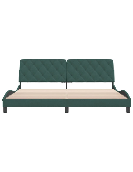 Giroletto con Testiera Verde Scuro 200x200 cm in Velluto