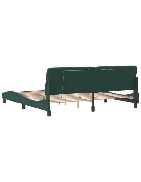 Giroletto con Luci LED Verde Scuro 200x200 cm in Velluto