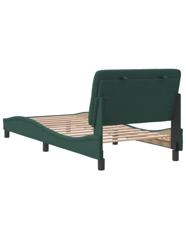 Giroletto con Testiera Verde Scuro 80x200 cm in Velluto