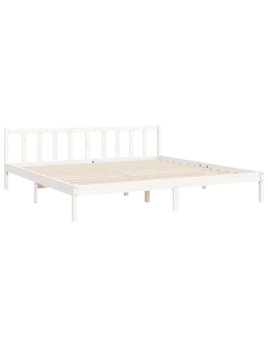 Giroletto Testiera Bianco Super King Size in Legno Massello