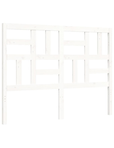 Giroletto con Testiera Bianco 140x190 cm in Legno Massello