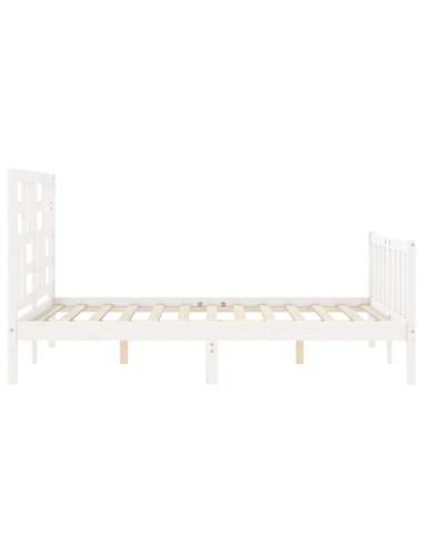 Giroletto con Testiera Bianco 140x200 cm in Legno Massello