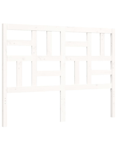 Giroletto con Testiera Bianco 140x190 cm in Legno Massello