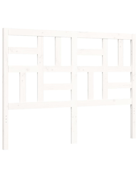 Giroletto con Testiera Bianco 140x190 cm in Legno Massello