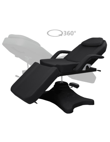 Lettino da Massaggio Nero 180x62x(86,5-118) cm