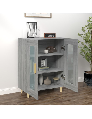 Credenza Grigio Sonoma 69,5x34x90 cm in Legno Multistrato