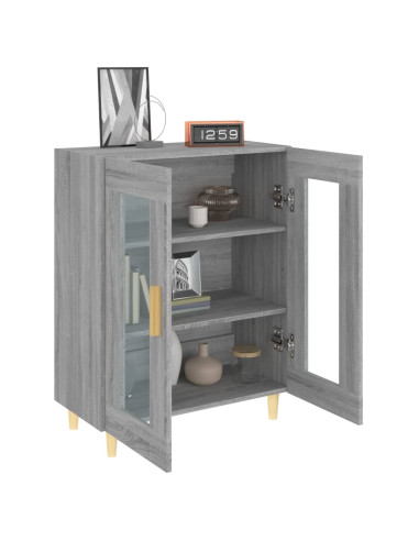 Credenza Grigio Sonoma 69,5x34x90 cm in Legno Multistrato