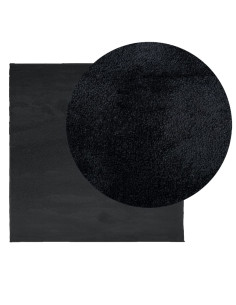 Tappeto OVIEDO a Pelo Corto Nero 120x120 cm 2