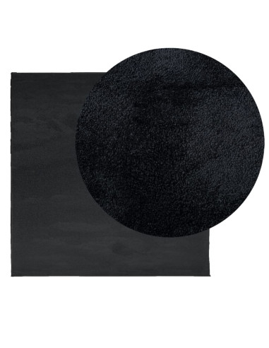 Tappeto OVIEDO a Pelo Corto Nero 120x120 cm